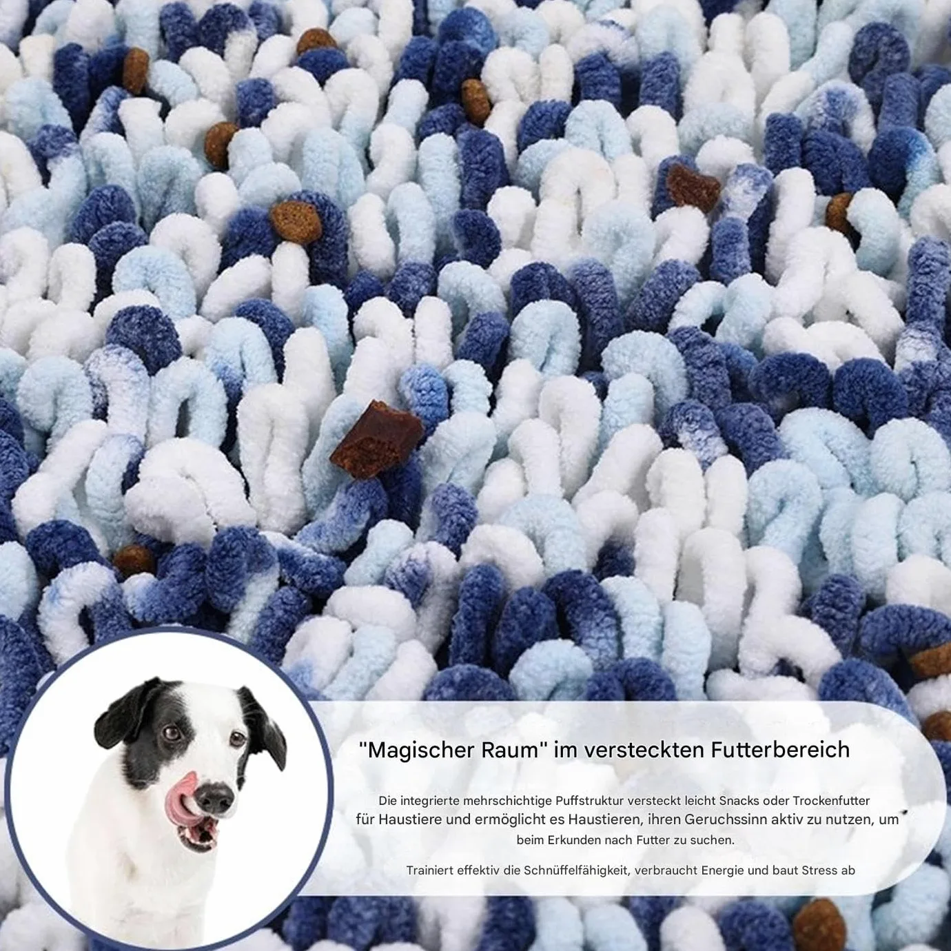 Generisch Pet Snuffle Matte - Alimentador lento interactivo de 35,43 pulgadas para cachorros, adorable almohadilla de tela con antideslizante