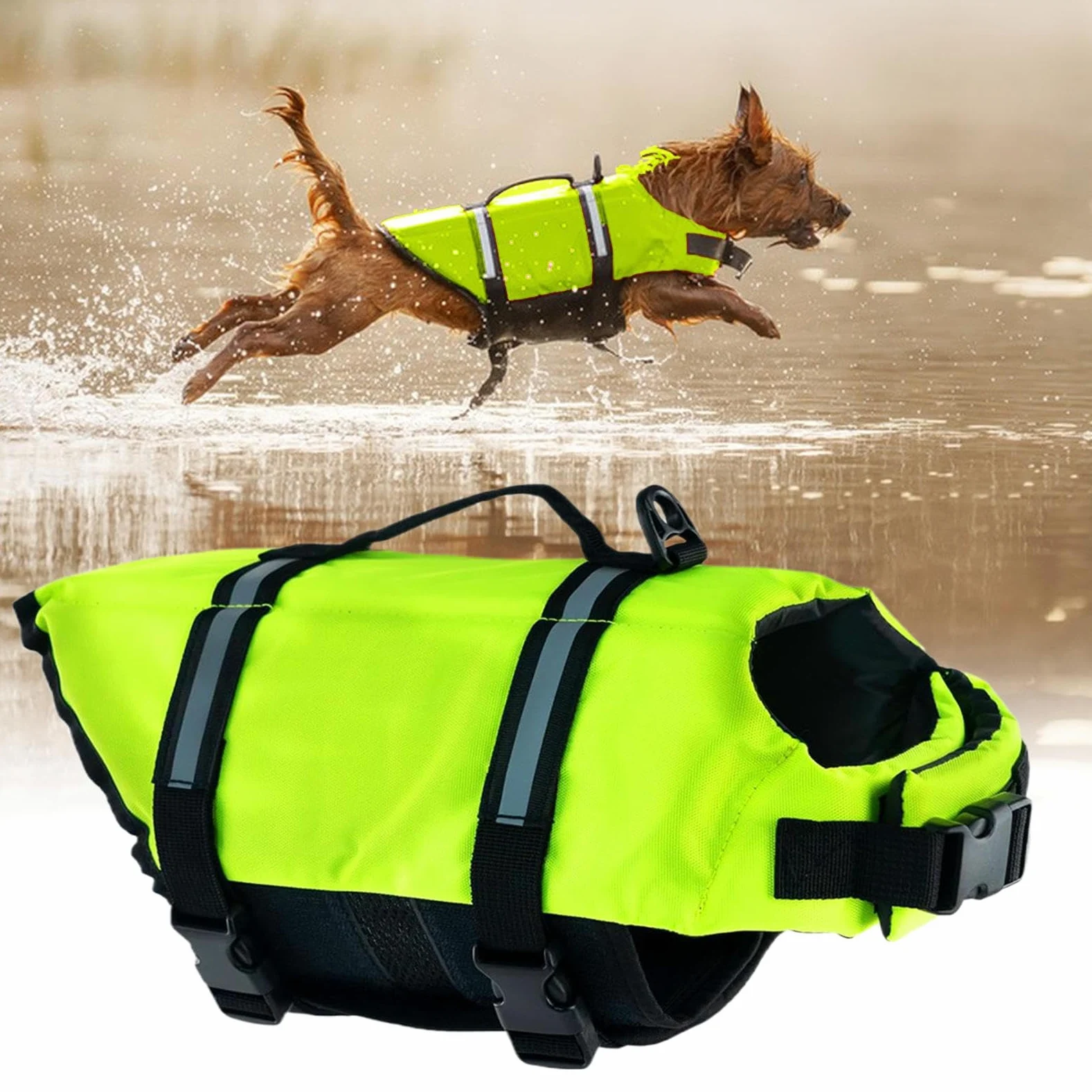 Chalecos salvavidas para perros para nadar con asas de rescate ajustables