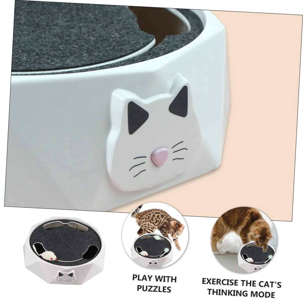 Ipetboom Juguete para Mascotas Juguetes para Gatitos Gato Juguete Giratorio Juguetes para Perros Cachorros ratón Juguete de burlas para Mascotas Gato Juguete Interactivo eléctrico