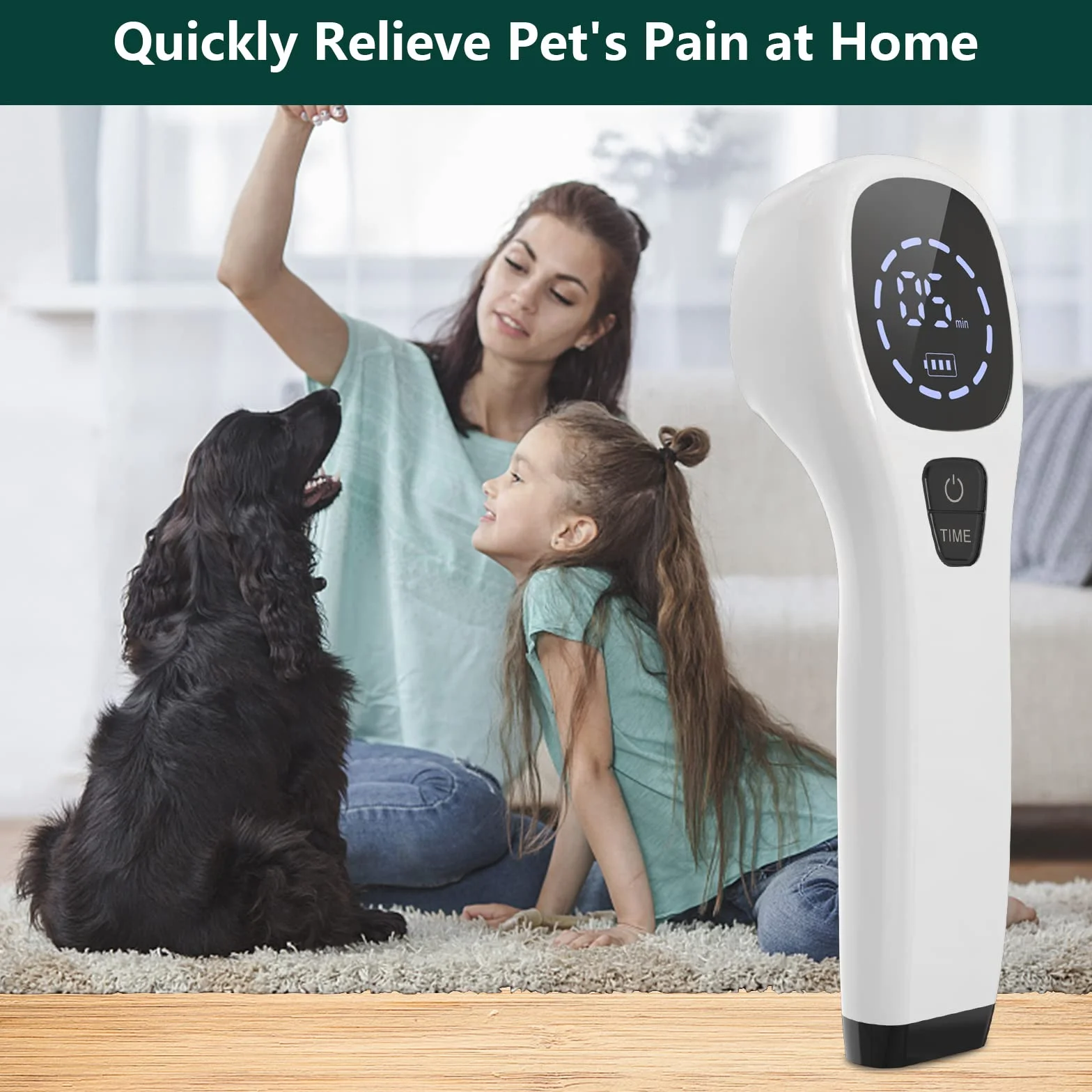 iKeener Dispositivo Terapia Mascotas/Veterinarios,Terapia Láser Aliviar Dolor Articulaciones Musculares,Portátil Terapia Luz Roja,Longitud Onda 650nm,808nm,para Perros,Gatos,Caballos Otros (Blanco)