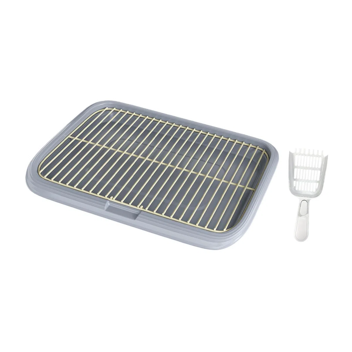 Entrenamiento para Perros con Bandeja para el baño innovadora Que Mantiene el Espacio Interior y Exterior Fresco Mientras los Perros están, Gris, SG