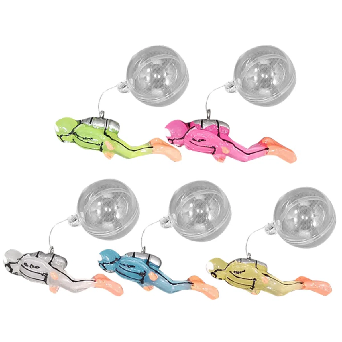Cabilock 15 Juegos Buzo Resplandeciente Pequeña Decoración del Acuario Tanque Decoraciones Flotantes para Peceras Escafandra Autónoma Diversos Decoraciones De Peceras Condujo Resina