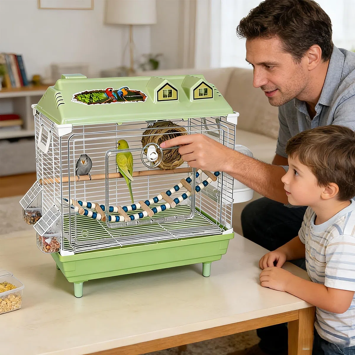 Jaula de viaje para pájaros: recinto de transporte para pájaros, alojamiento de aves de compañía, refugio para el vuelo de mascotas, espacio para mantener loros | Jaula de viaje, movimiento sin estrés