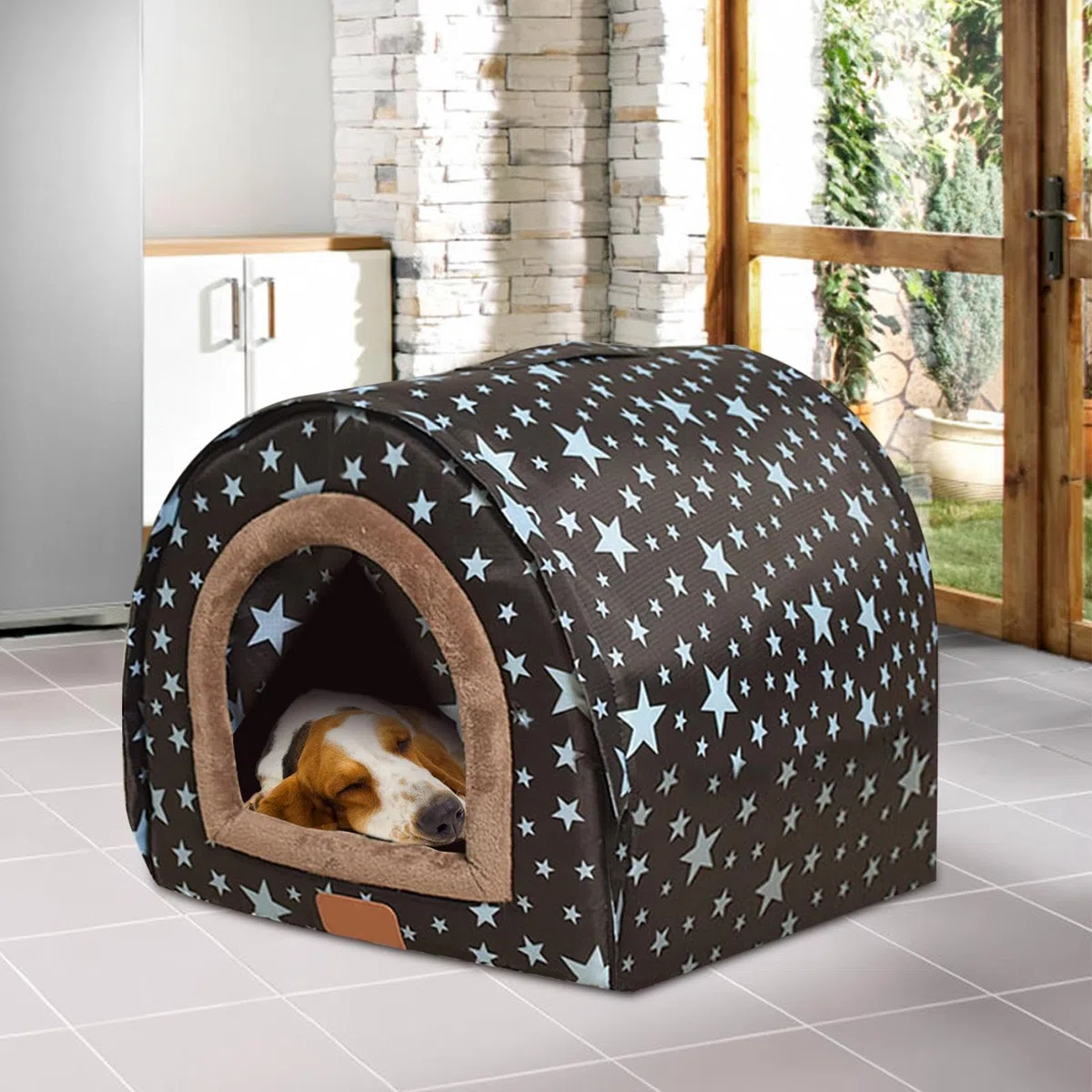 Caseta para perros de interior con puerta | Casa de invierno para mascotas