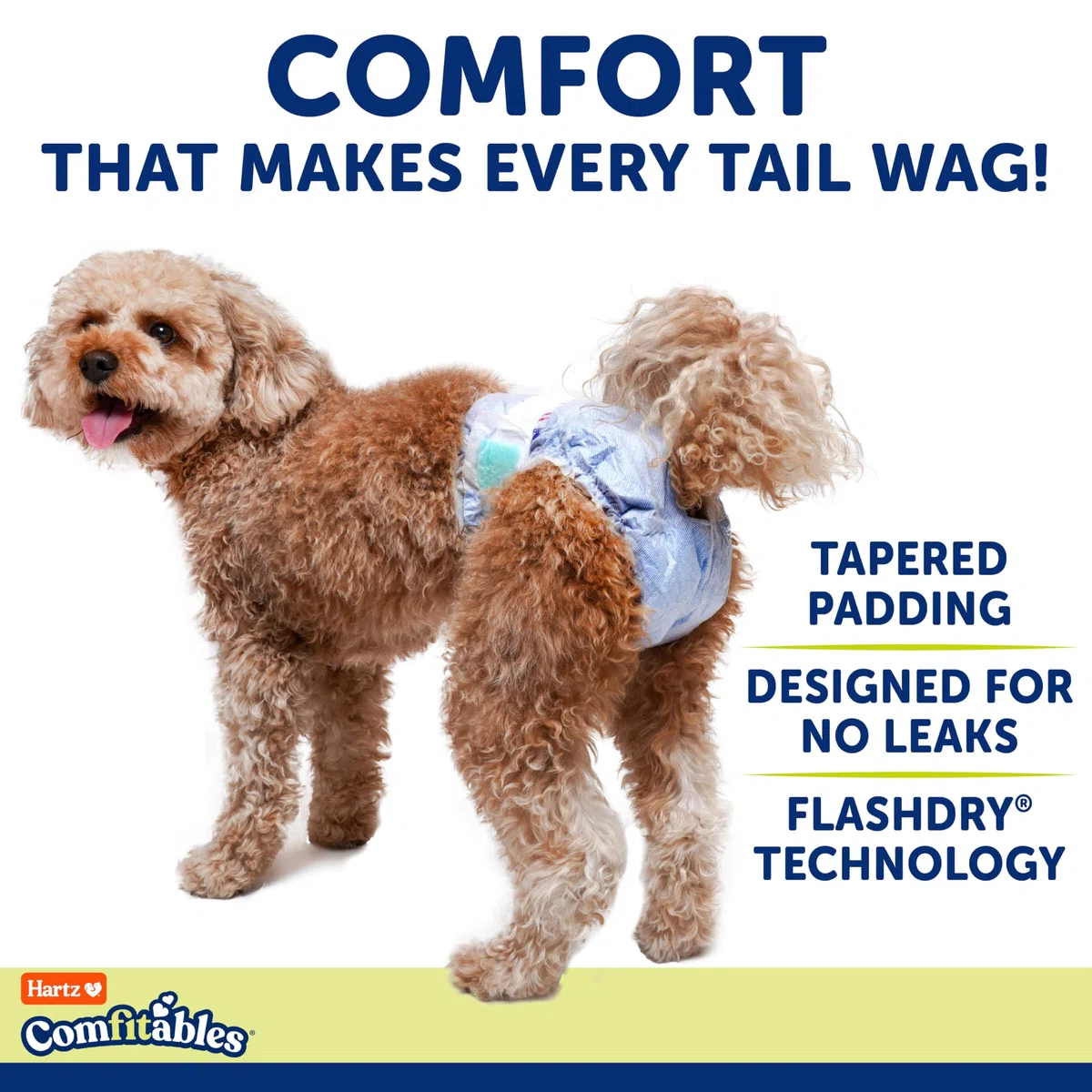 - Pañales Desechables para Perros Hartz Comfitables, Ajuste cómodo y Seguro, fáciles de Poner, pañales súper absorbentes para Perros y Hembras, Talla XS, 38 Unidades
