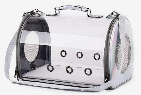 Bolso Transporte Mascota Rosa/Transparente 28 x 34 x 24.5 cm