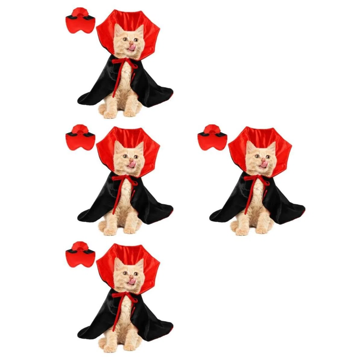 Toyvian 4 Piezas Disfraz de Halloween para Perro Vampiro, Capa Festiva