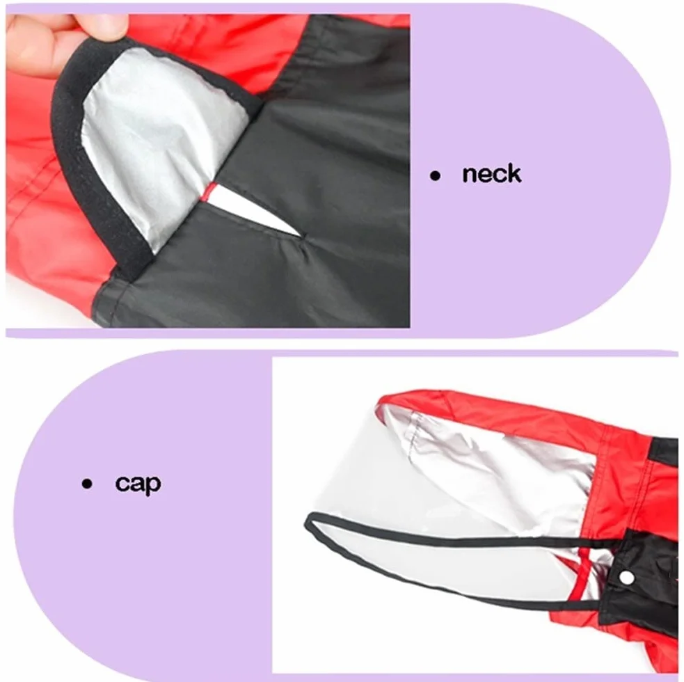 Impermeable para Perros, Mono Impermeable for Perros, Reflectante, Chaqueta con Capucha, Ropa for Exteriores for pequeños, Suministros for Mascotas(Red,XS)