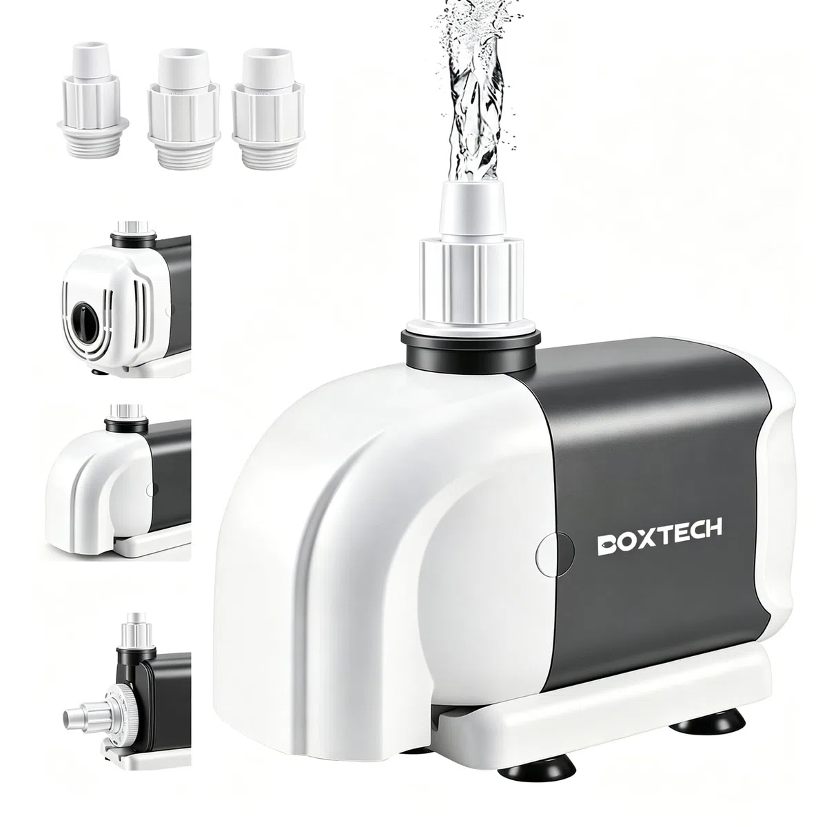 Boxtech Bomba Acuario 45 W 2500 L/h - Alto rendimiento con flujo ajustable - 3 en 1 Bomba de fondo/suspensión - Eje cerámico, motor de cobre puro - para gran acuario cíclidos y cuenca