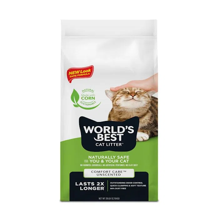 WORLD'S BEST CAT LITTER para Varios Gatos Aroma Lavanda, 28 Libras – Ingredientes Naturales, aglomeración rápida, desechable por el Inodoro, 99% Libre de Polvo, Control de olores excepcional
