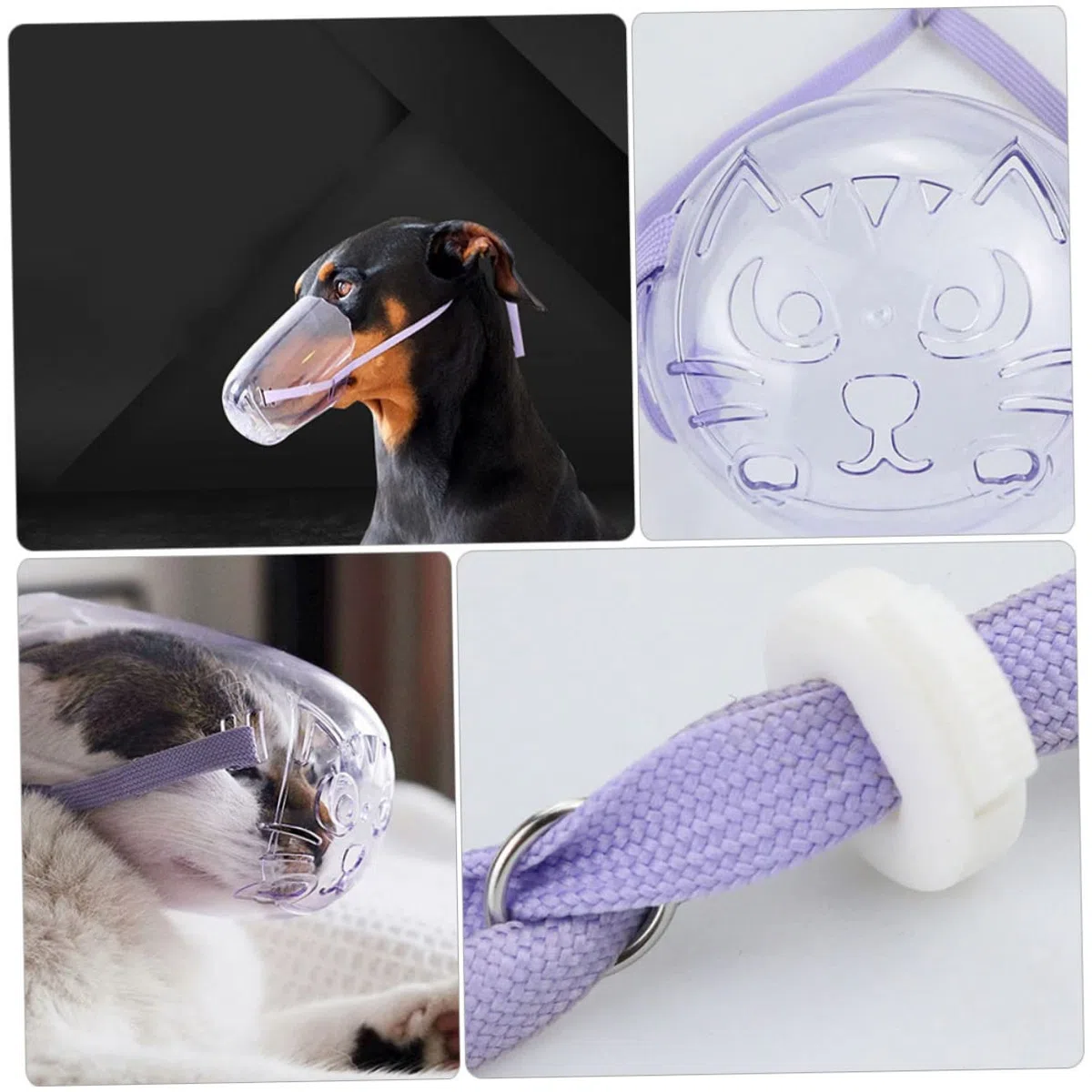 YARNOW 5 Piezas bozal de Gato Anti-ladridos Suministros de Aseo para Perros bozal de Boca de Gato cestas Mascotas Tapa Boca Gatito bozal Transpirable Ajustable sombrerería