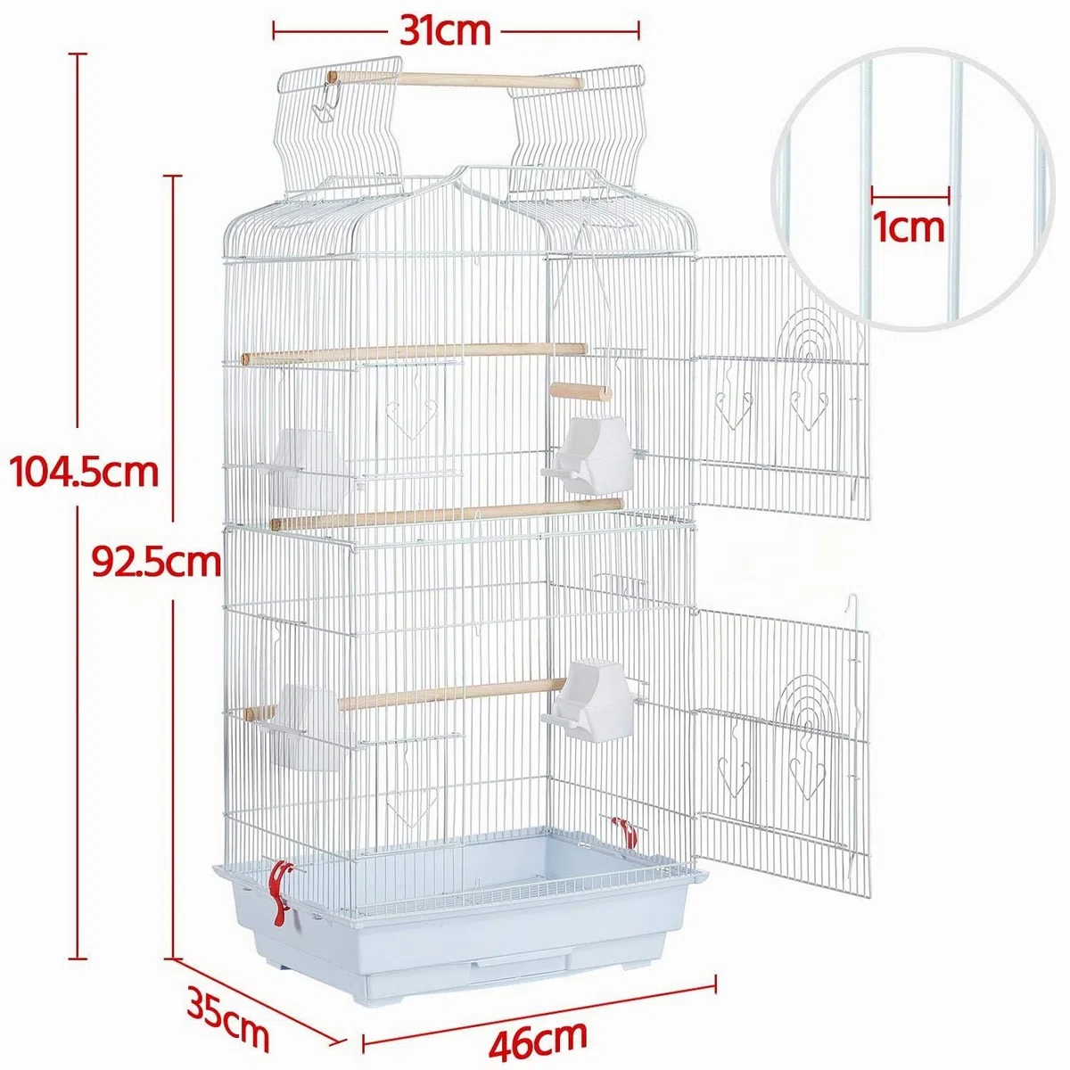 Yaheetech Jaula para Pájaros Jaula de Aves Canarios 2 Calor Blanco