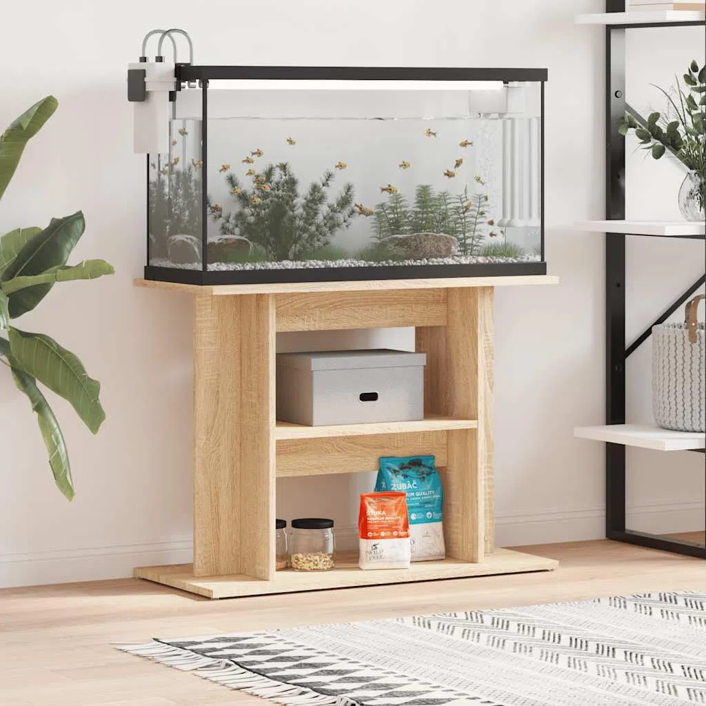 Genérico Soporte para Acuario Madera ingeniería Roble Sonoma 80x35x60 cm,Producto para Mascotas y Animales,Productos para Mascotas,Productos para Peces,Soportes para acuarios,833578