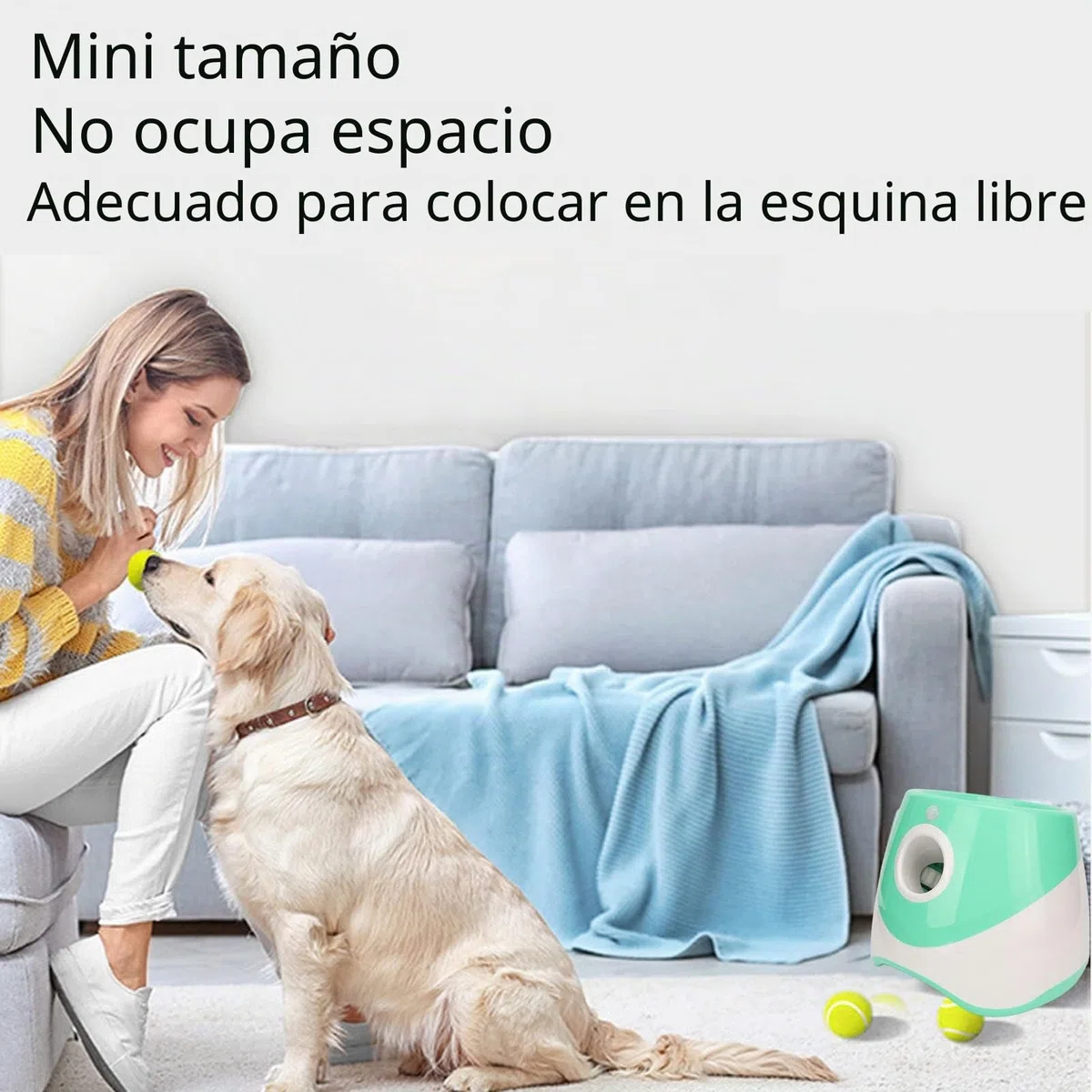 Lanzador Automático de Bolas para Perros, Lanzador Automático de Pelotas con 3 Modos,Lanzador de Pelotas para Perros Recargable con 3 Pelotas de Tenis para Jugar en Interiores