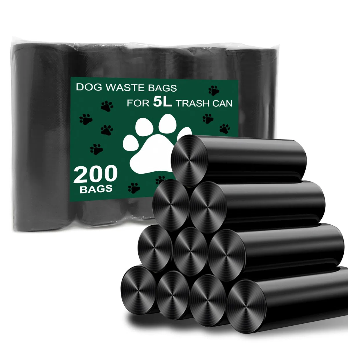 Bolsas de basura para perros, bolsas de basura para perros de 5 litros en el exterior, paquete de 5 bolsas para excrementos de perro, bolsas para excrementos de perro para exteriores, 100