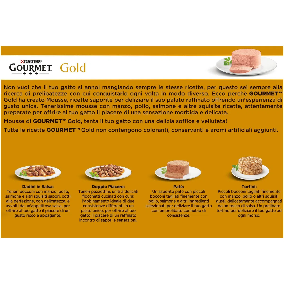 Gourmet Purina Gold - Comida Húmeda para Gato Pack de 12 x 8 x 85g (96 conservas)