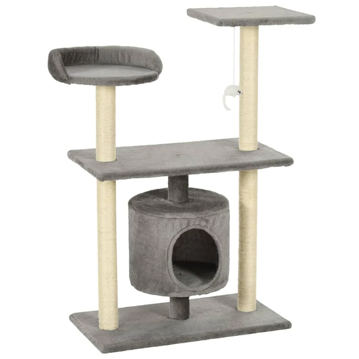 ShGaxin Rascador para Gatos con Poste rascador de sisal, Arbol para Gatos, Gatos Accesorios, Arranhador para Gatos, Arbol Rascador Gatos, 95 cm Gris