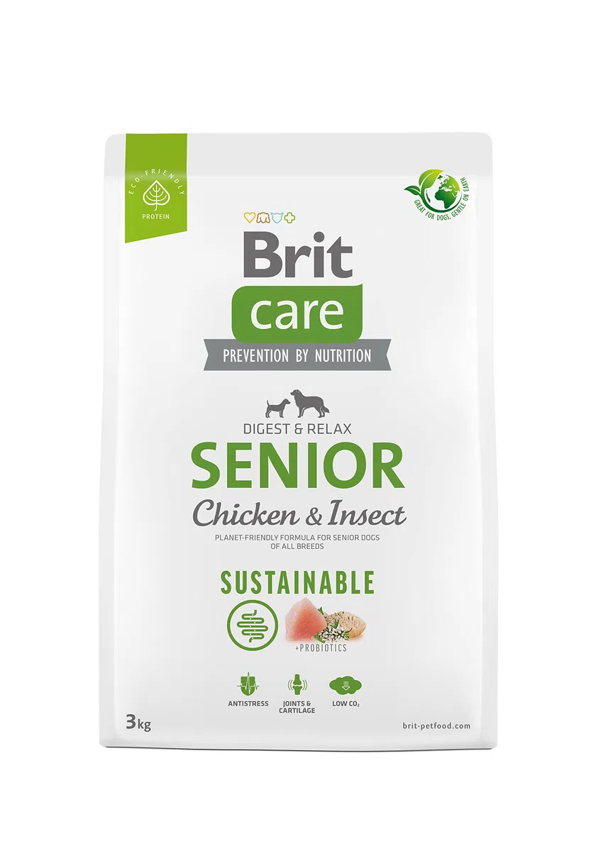 Brit Care Dog Sustainable Senior Chicken & Insect - Seco Dog Food - 12 kg