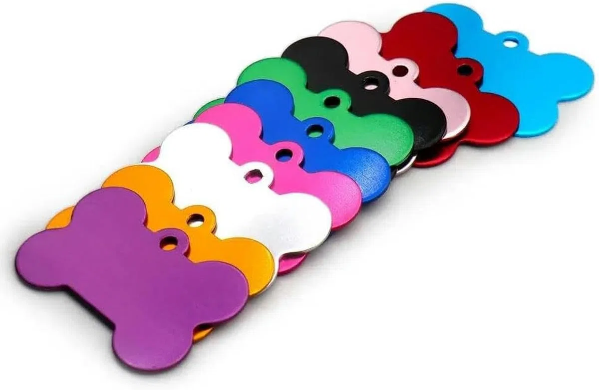 100 piezas de placas de identificación para perros y gatos grabadas a medida, etiquetas de identificación para perros en albo, etiquetas de identificación para mascotas de aluminio redondas, etiqueta
