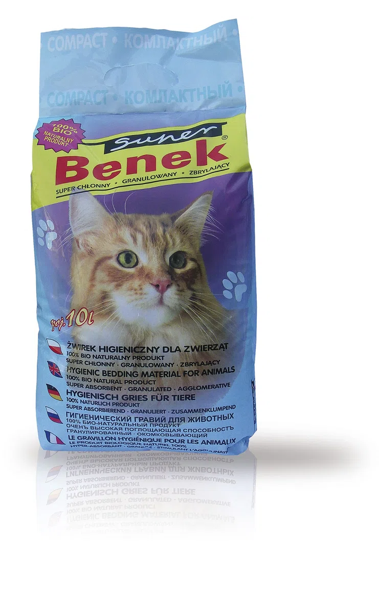 Super Benek Arena Natural para Gatos de Arcilla bentonita Ultra aglutinante, 10 litros