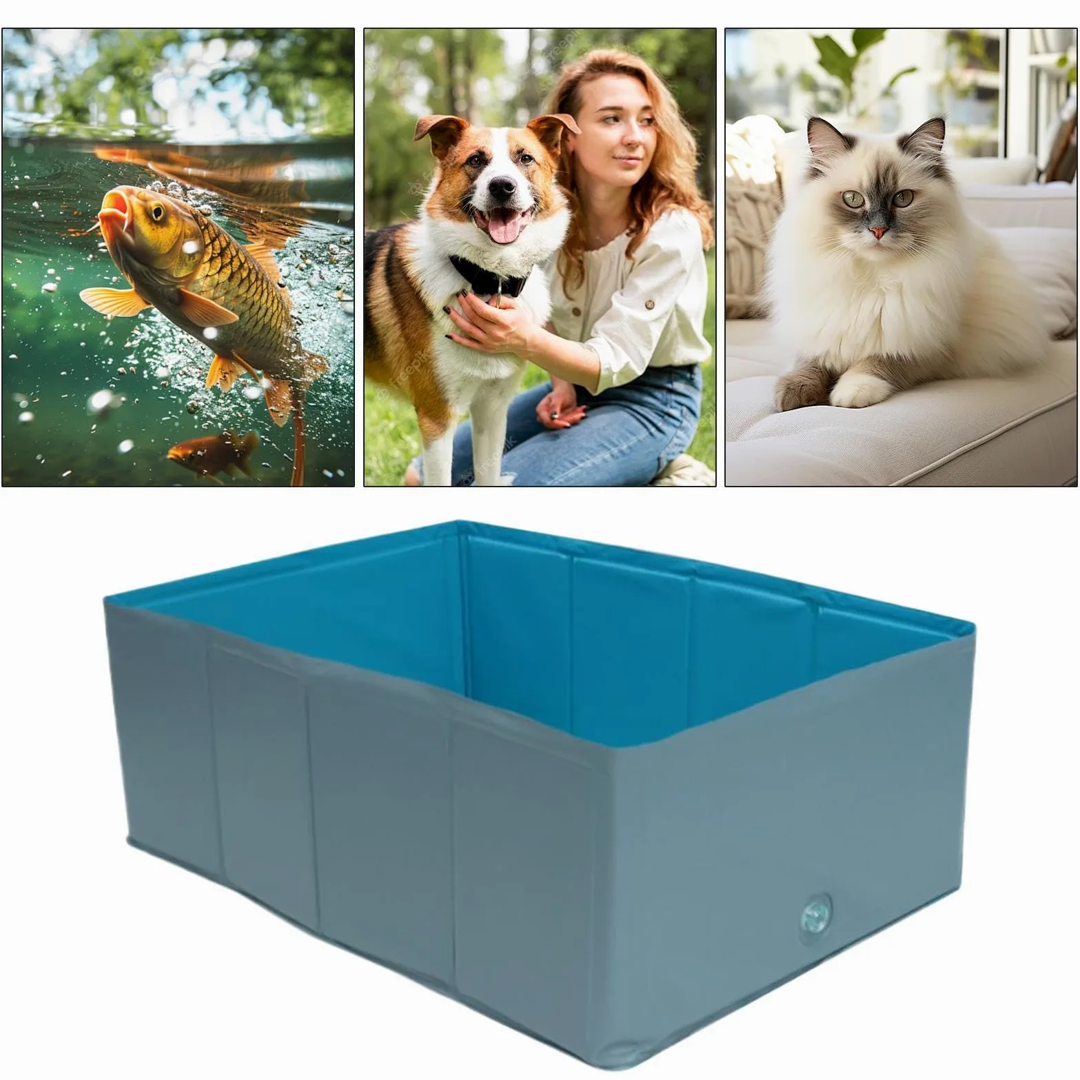 Piscina Perros Bañera Piscina Mascotas | Baño Juguete Agua Cachorros Refrescante para Niños y Animales Pequeños Exterior Jardín Verano