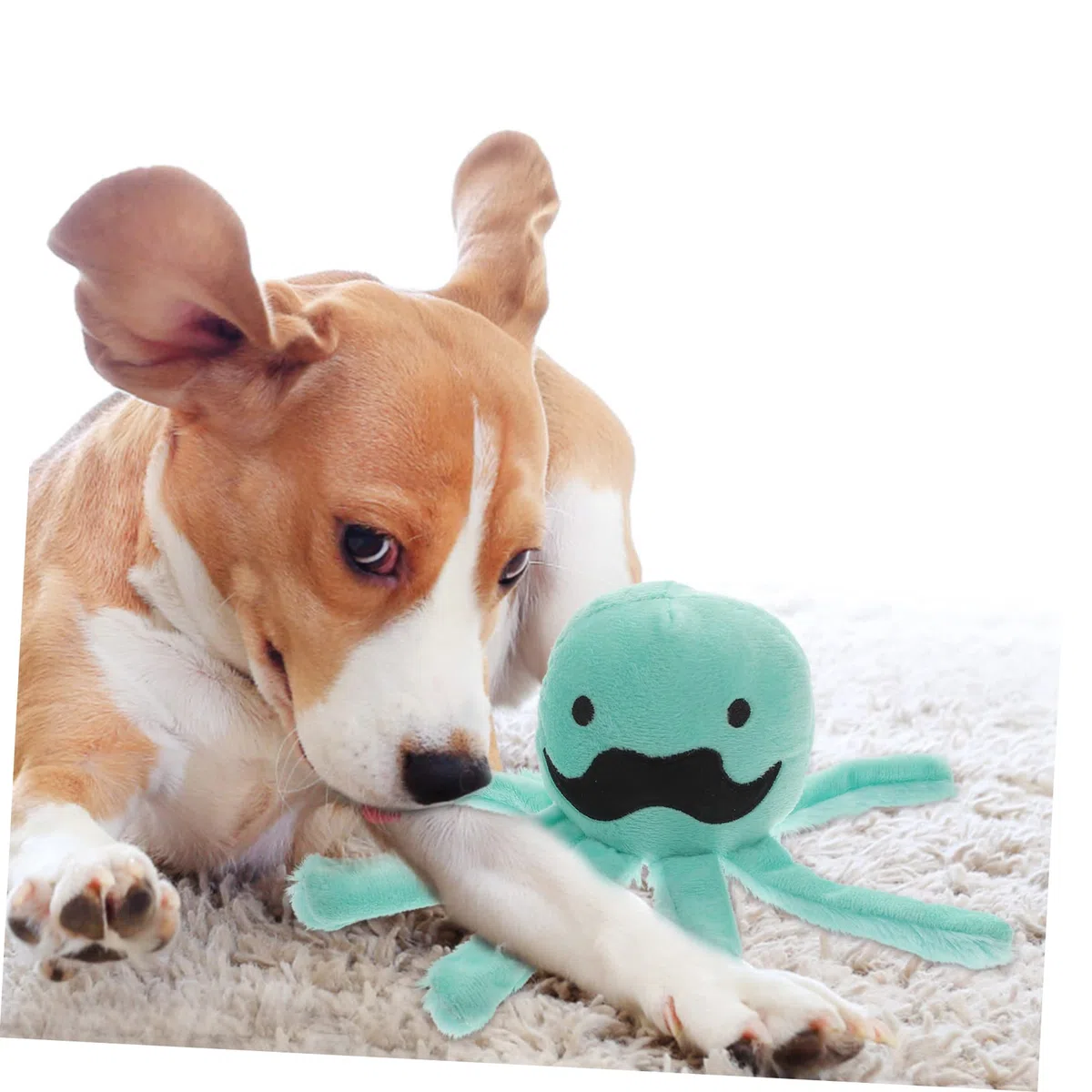 INOOMP 4 Piezas Juguete para Mascotas Juguete para Perros Pequeños Juguetes para Gatos Juguete para Masticar Juguete Peluche Cachorro Felpa Pulpo Papel Sonajero