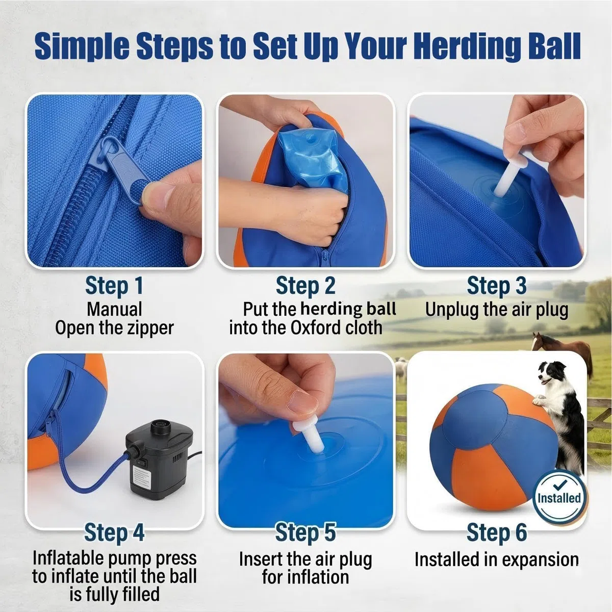 Pelota para perros de pastoreo Juguetes Interactivos De Entrenamiento | Pelota Práctica Pastoreo Para Exterior Jardín Patio Trasero Césped Patio Interior
