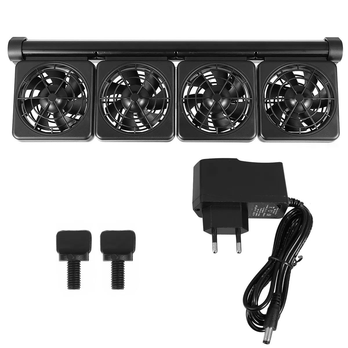 SHINEOFI Ventilador de Enfriamiento para Acuario Ajustable Negro 12v 4x1.9w