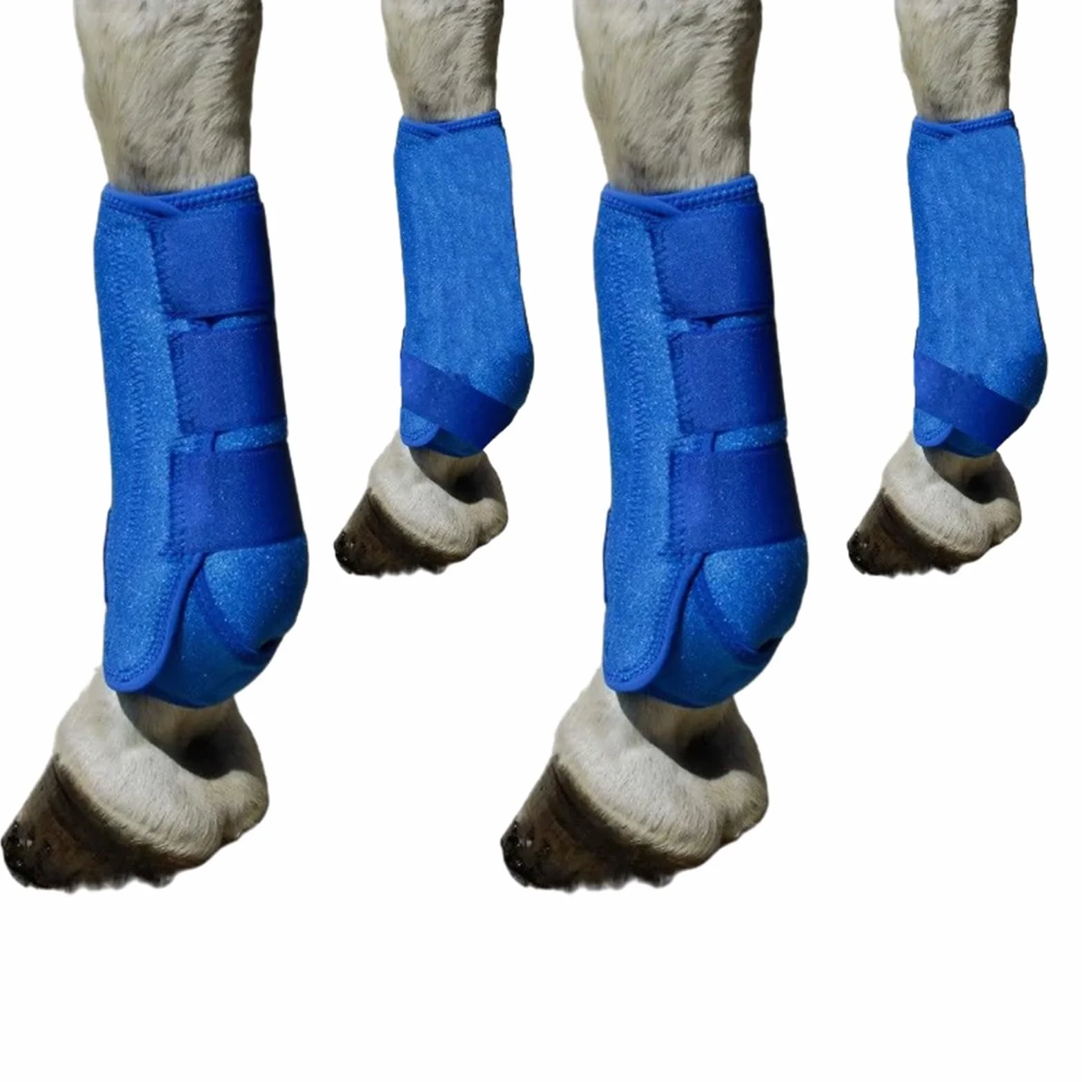 4 Piezas Botas para Caballo Protector de Piernas Envoltura Soporte de Guardia Material Neopreno Reutilizable Adecuado para de Equitación, Azul, s