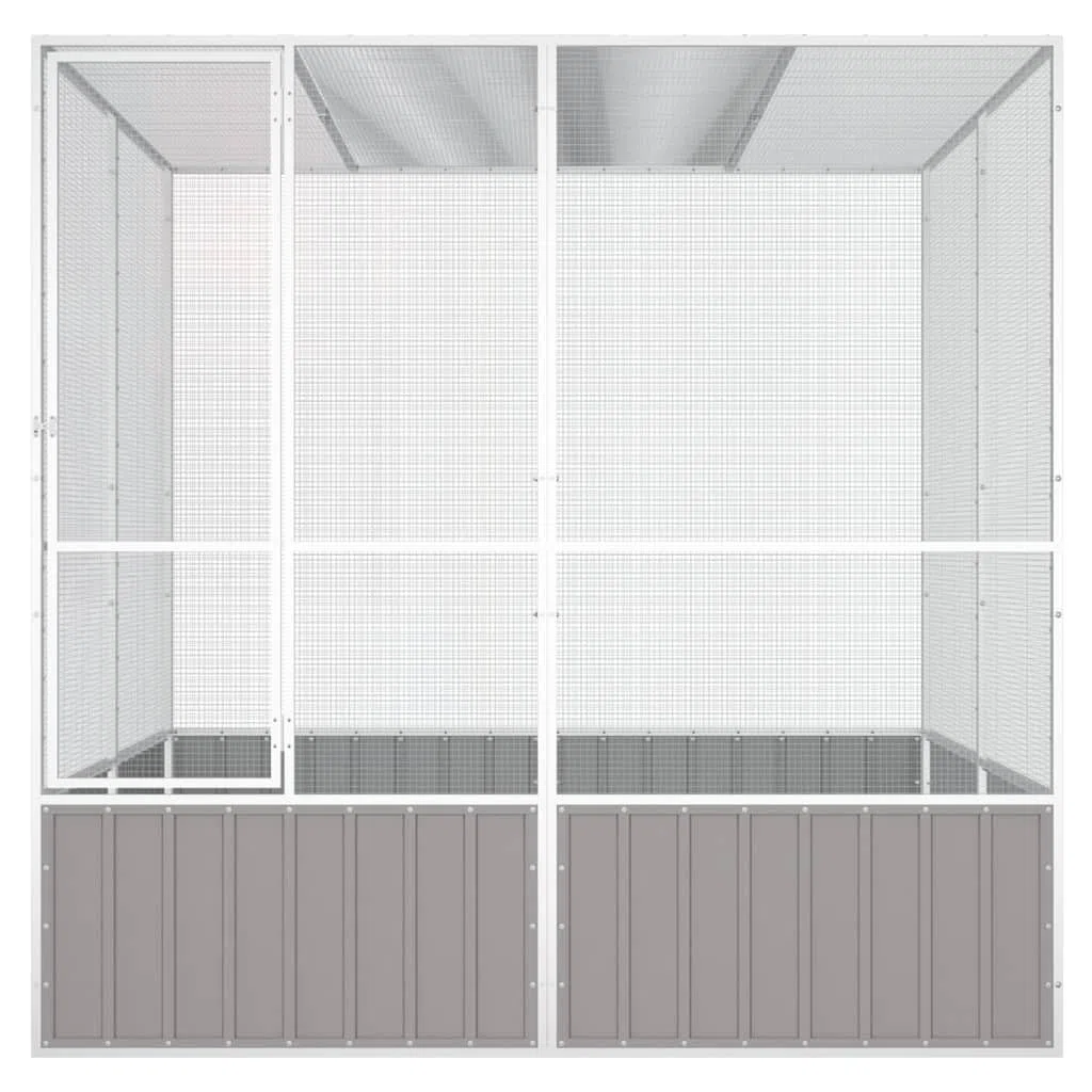 Willood Jaula de Pájaros Aves Pajareras Palomas Casita Acero Galvanizado Gris 213.5 x 217.5 x 211.5 cm