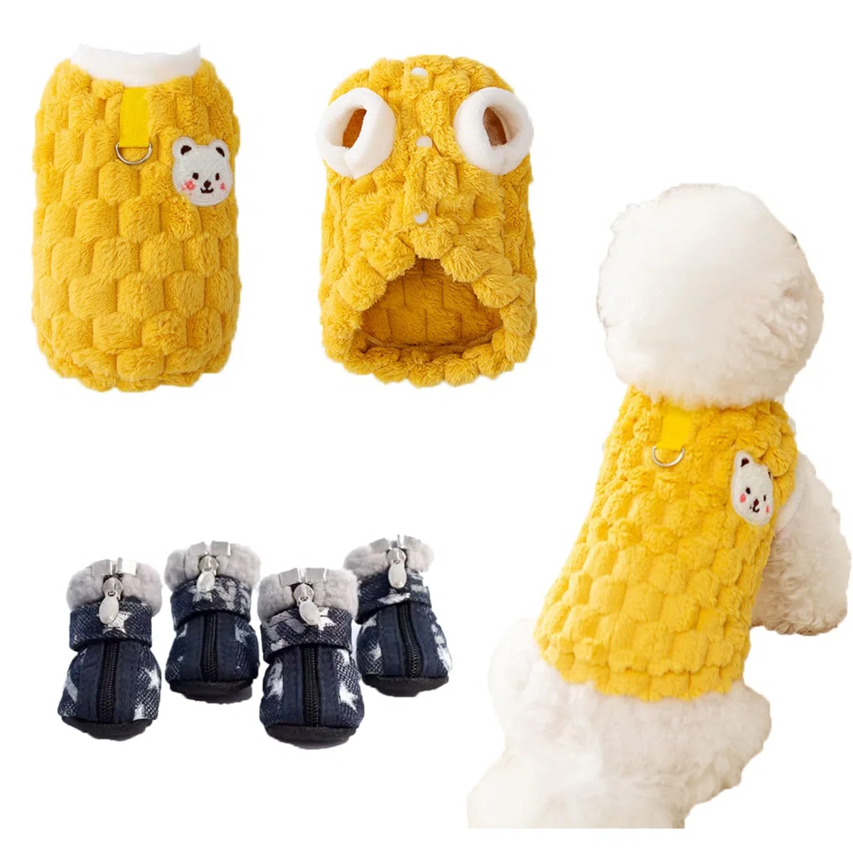 Jersey Perro Suéter de Invierno para Mascotas, Chaleco de algodón cálido y anticaída para Perros pequeños, Nuevo Modelo Universal para Gatos y Perros, otoño e Invierno(Color:1,Size:XXL)