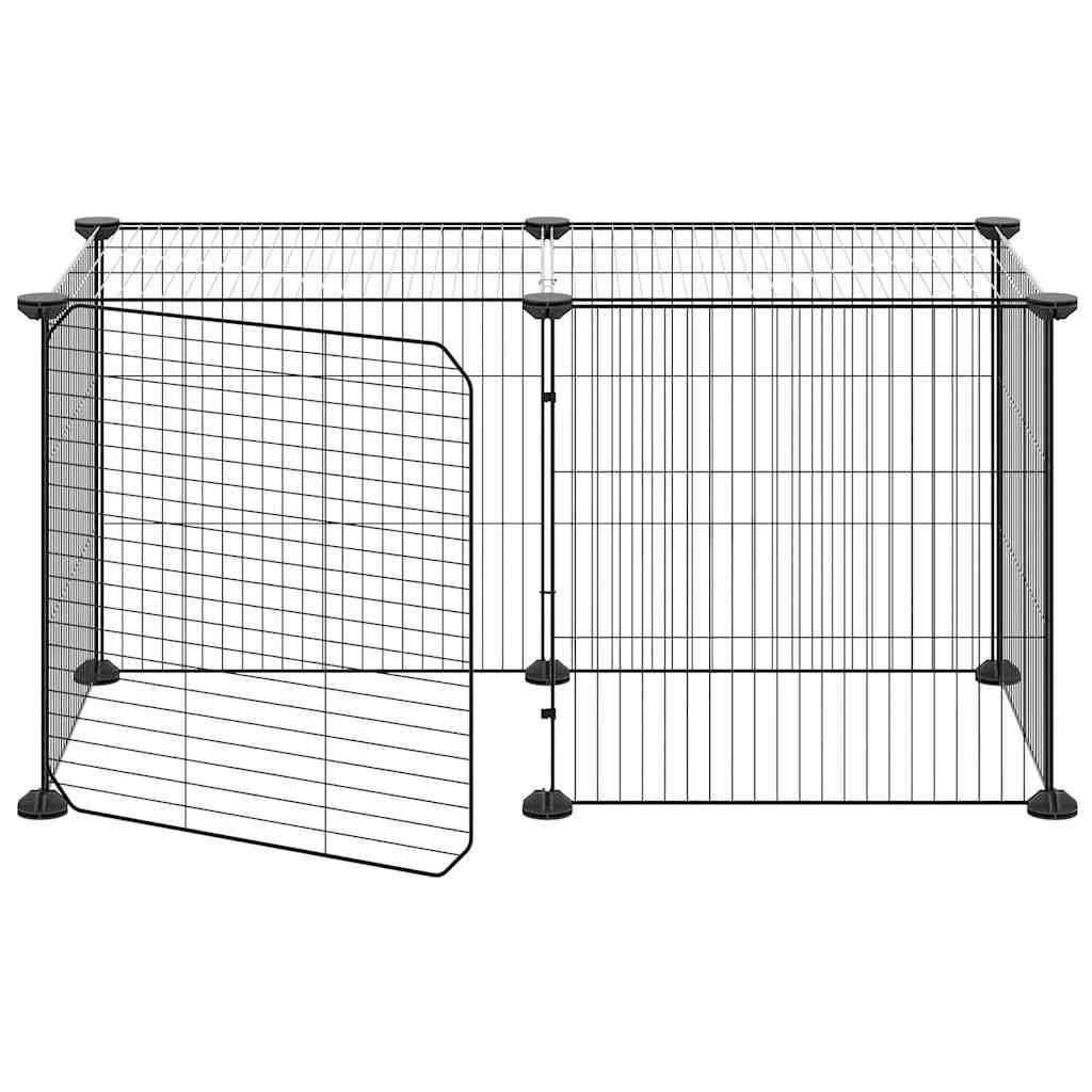 Jaula para mascotas de acero con recubrimiento en polvo, 35 x 35 cm, con puerta, recinto para animales pequeños para conejos, cobayas, hámster, conejo, roedores, uso interior y exterior