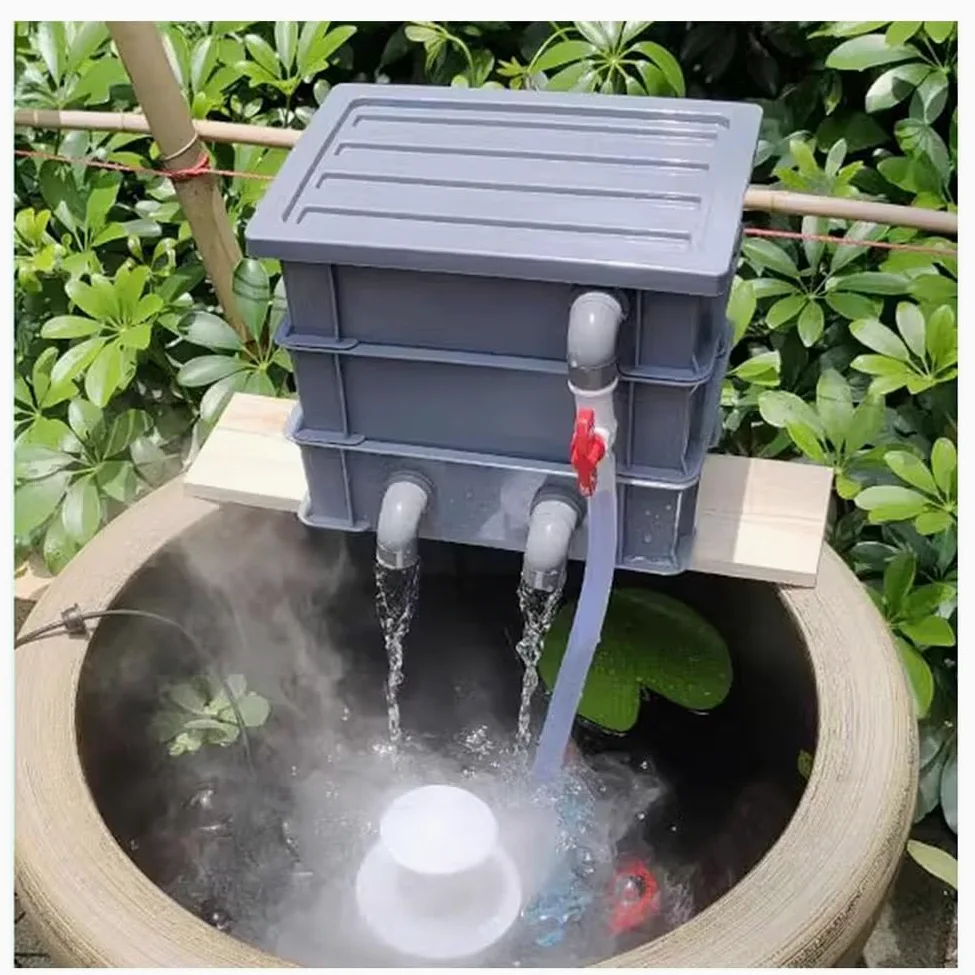 Caja de filtro de acuario, sistema externo de circulación de agua para estanques de peces, caja de filtro para limpieza y circulación eficiente del agua en peceras y estanques