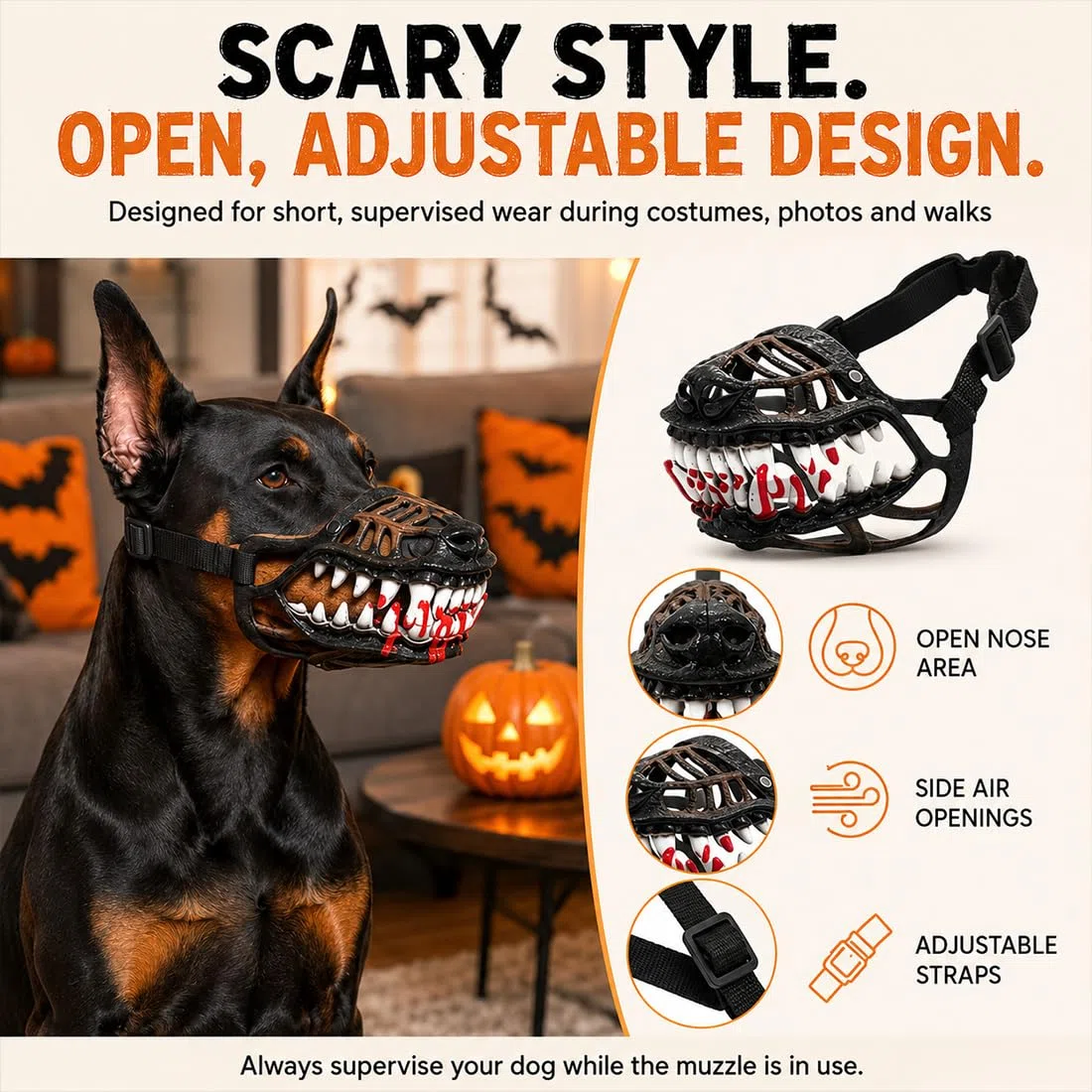 2027 Nuevo Bozal Monstruo Hellhound – Perro con Dientes (2 Pcs - B)