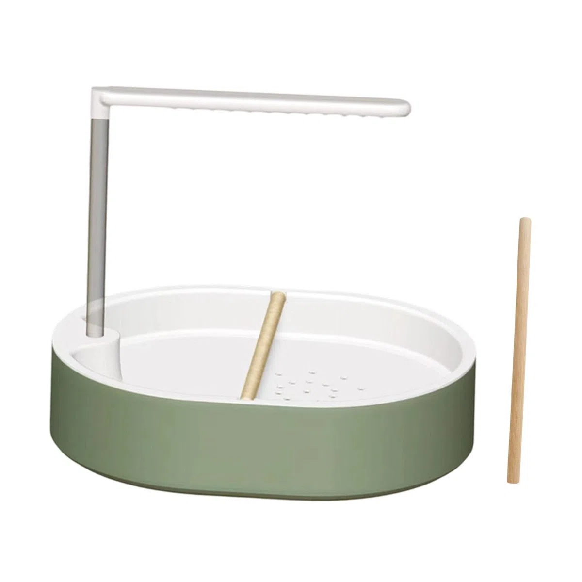 Gralara Bañera automática para Loros, Ligera y con conexión USB. Ideal para periquitos, cacatúas y Loros africanos, Blanco