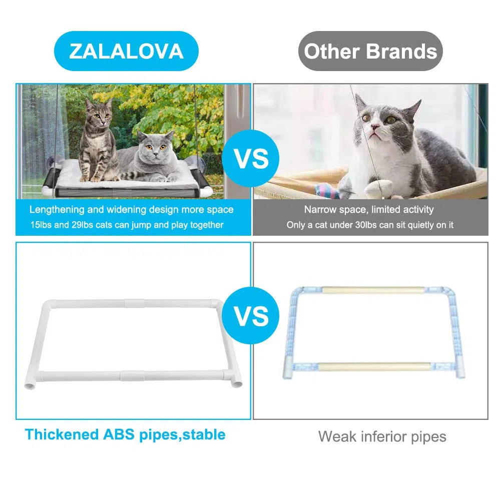 Percha para Ventana de Gato, Hamaca para Gatos con Manta de Forro Polar Gratis, Las últimas ventosas de Tornillo 2024, Cama Extra Grande y Resistente, Asiento de Descanso para Gatos para Dos Gatos | Cama con ventana para 2 gatos grandes, asiento de descan