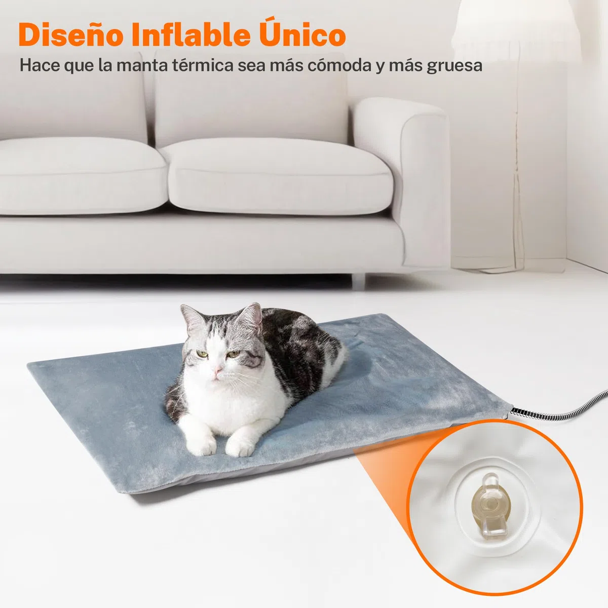 Toozey Manta Electrica para Mascotas Exterior con Cubierta Impermeable y Tubo Antimordedura, Manta Termica para Recién Nacidos, Embarazadas, Ancianos, Articulaciones Lesionados, Gato y Perro, 70X40cm