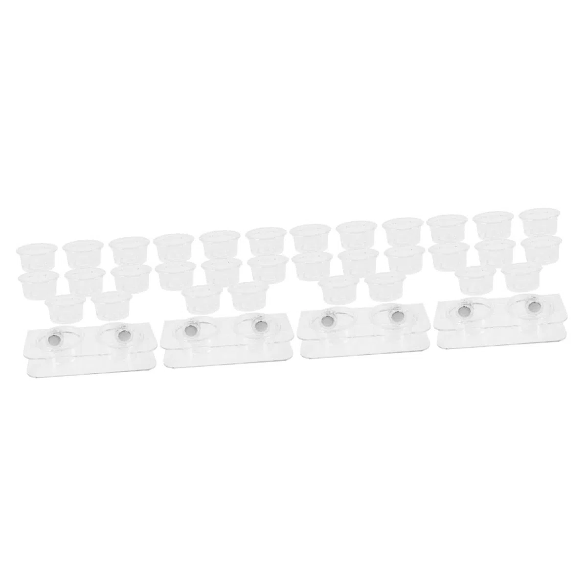 Happyyami 4juegos Alimentador De Reptiles Magnético con Tazas De Agua y Comida Cuenco Transparente para y Camaleón para Terrarios y Hábitats De Reptiles Fácil De Instalar y Usar