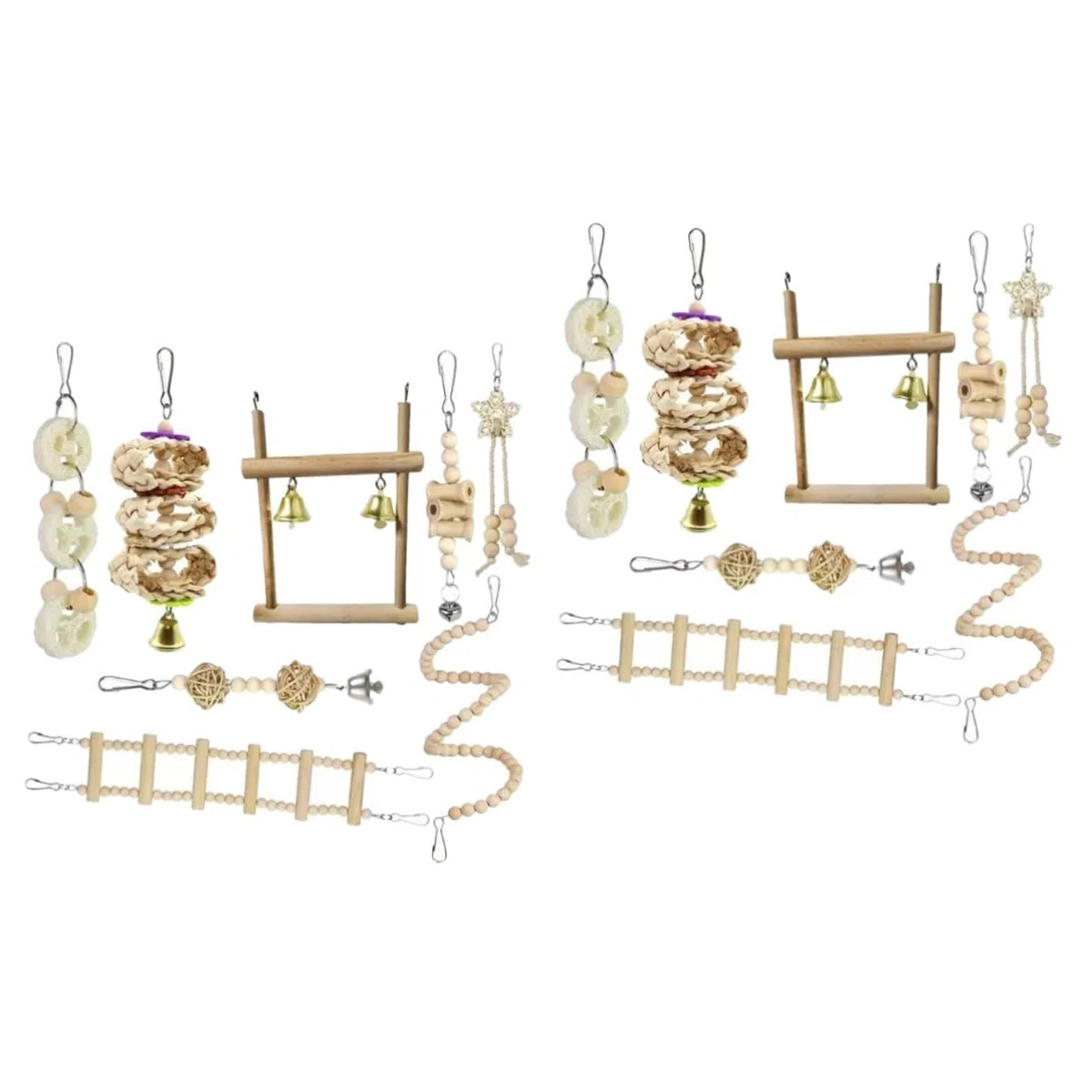 Yardwe 2juegos Juguete para Aves Escalera De Madera para Periquitos para Masticar y Entrenamiento para Ejercicio y Desarrollo De Habilidades