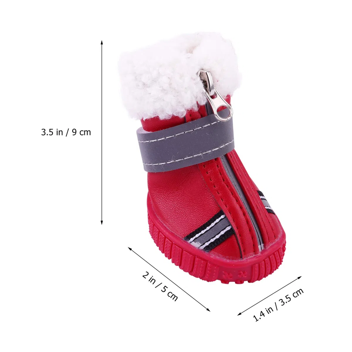 Mipcase 8 Botines Protectores Encantadores Antideslizantes de Goma Antigrandes Y Cálidos con Pequeños Zapatos Rojos Botas-Cubiertas Gruesas Pata Antideslizante Antideslizante