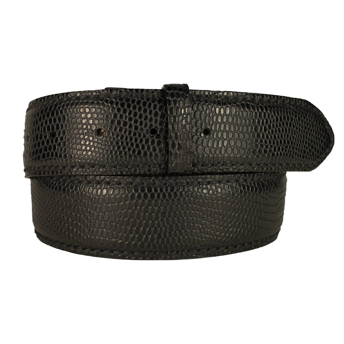REPTILES HOUSE - Cinturón de piel, diseño de iguana negro, ancho: 4 cm