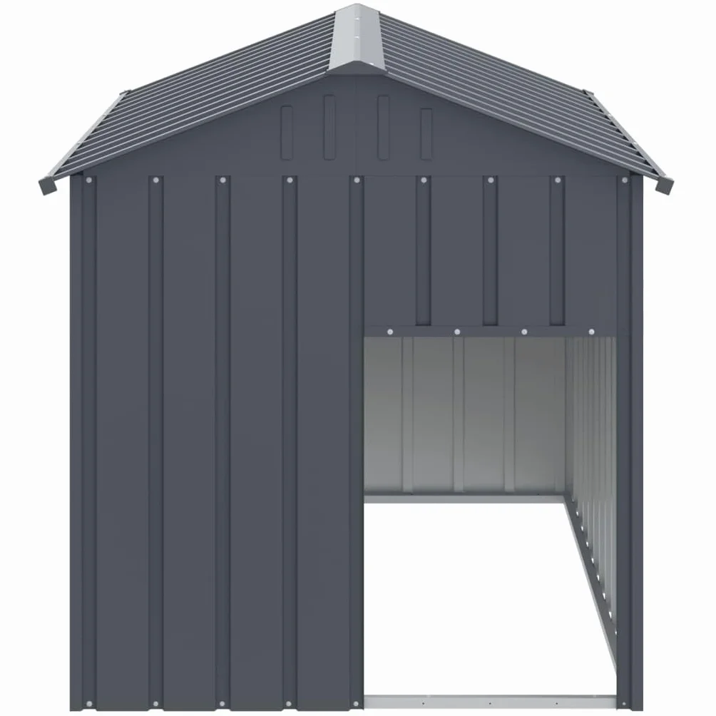 vidaXL Caseta Perros con tejado Acero galvanizado Gris 117x153x123 cm
