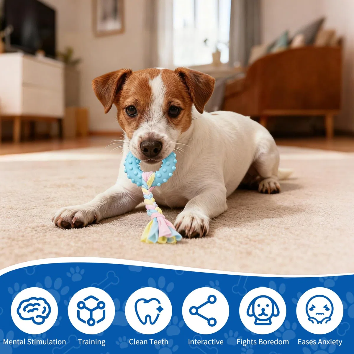 Gimnasio de juego para cachorros con 8 juguetes colgantes, juguetes de gimnasio de selva para perros pequeños con marco de PVC, juguete interactivo para cachorros con correas elásticas para