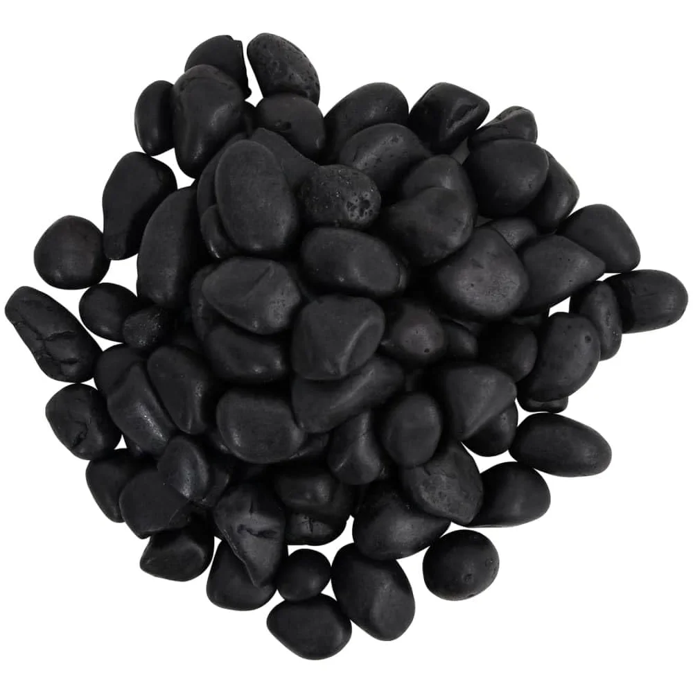 Piedras pulidas negras 10 kg 2 – 5 cm para decoración de acuario, acuario, cuenca, accesorios de terrario, bagre, camarón, reptil, decoración natural