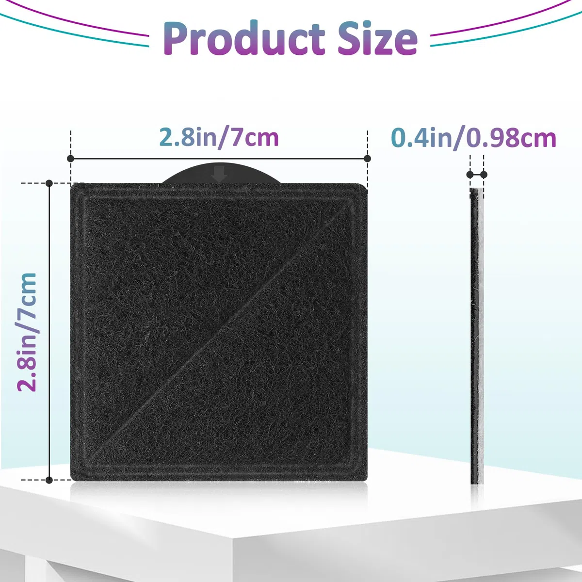 24 filtros de fuente de agua para gatos compatibles con Petsafe Premier | Compatible con fuente de agua Outlast Pumpless, Ion-X y Viva, doble filtración, cuadrada (negro)