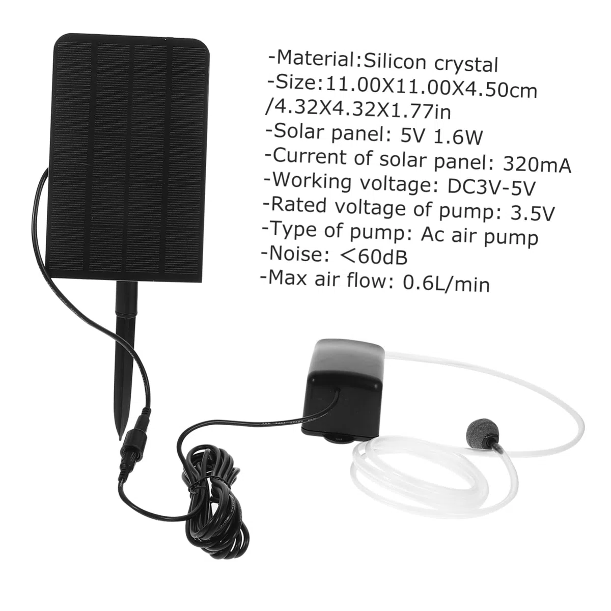 TOYANDONA 1.6w Bomba De Oxígeno Solar para Estanque Oxigenador para Pecera Bomba De Aire Solar para Pescado y Jardín