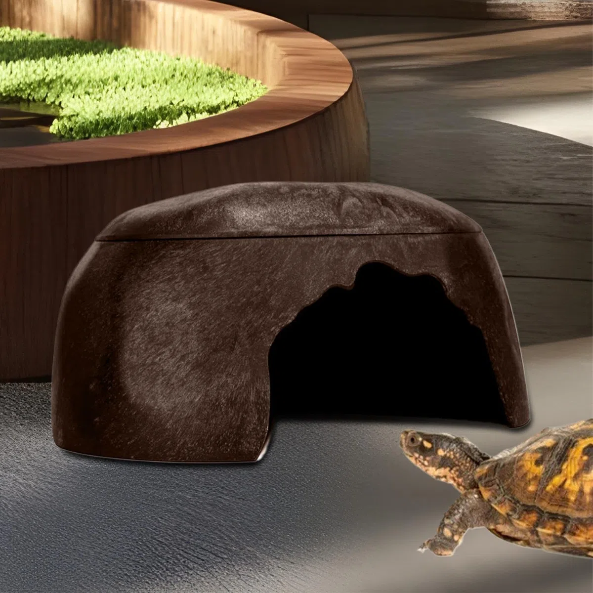 Hábitat para Reptiles Y Cuevas Refugio Compacto y Accesorios para Terrario | Hábitat Para Reptiles para Interiores, Exteriores, Jardín Serpientes, Tortugas, Ranas, Lagartijas, Geckos