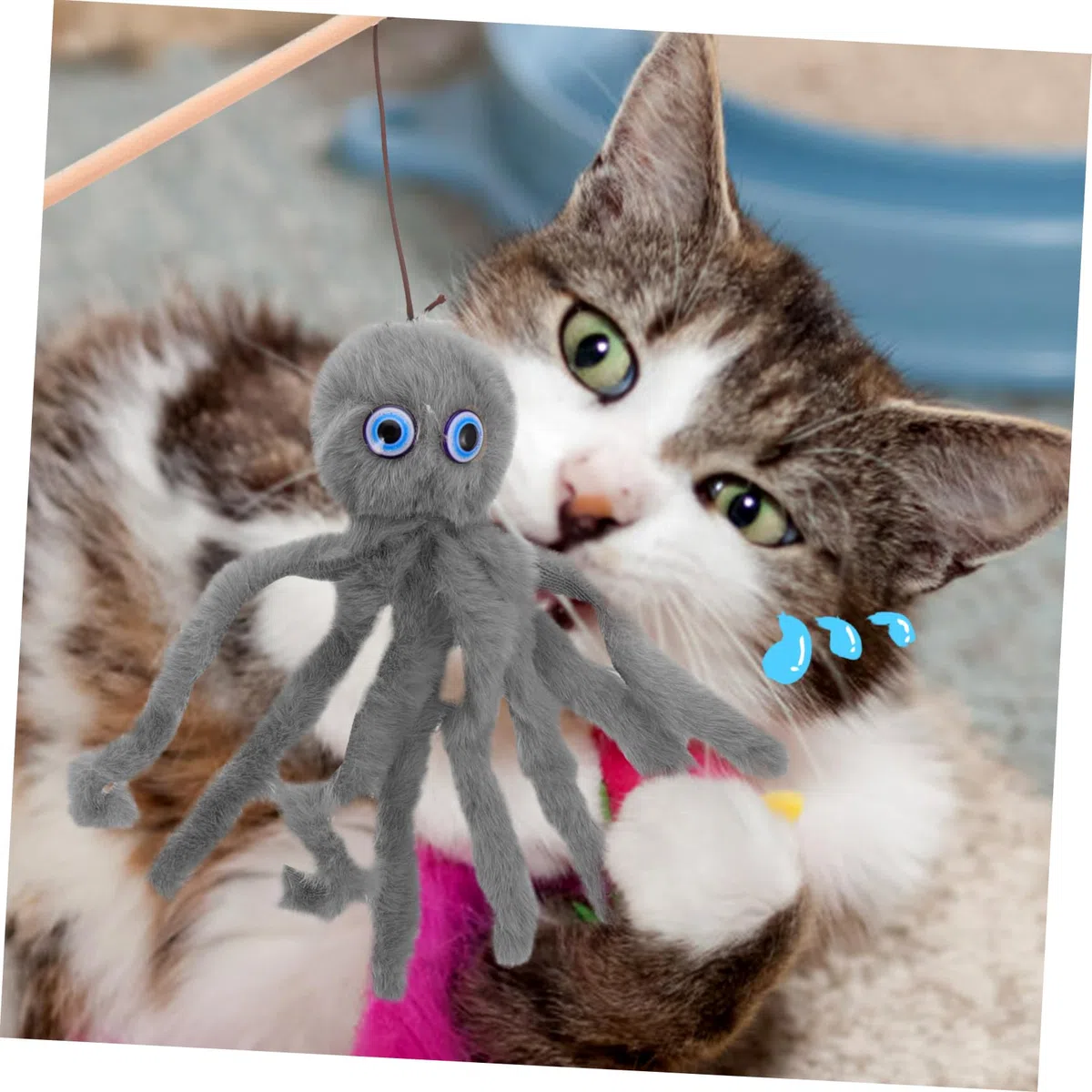 Yardwe 10 Piezas Masticar Juguetes Juguete para Mascotas Juguetes interactivos para Gatos de Interior Peluche Juguete para rascar Gatos Varita de Juguete para Gato un Tipo Divertido Vara