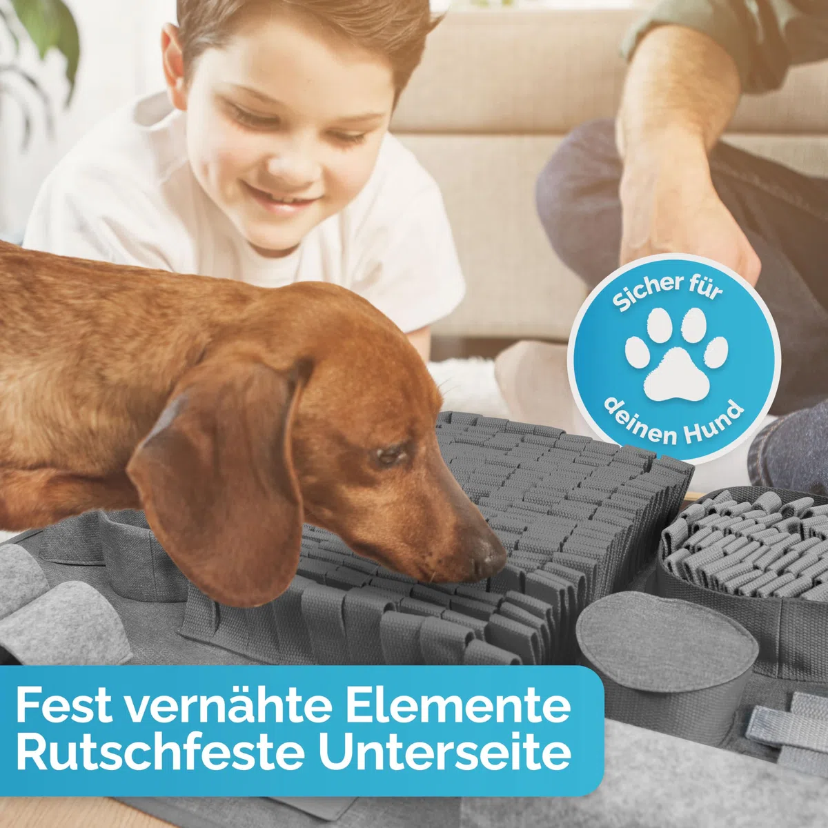 Briliantwerk ️ Alfombra para olfatear perro – Material extremadamente resistente – 10 elementos de entrenamiento y 3 niveles de dificultad – El juguete de inteligencia para perros de todos los tamaños