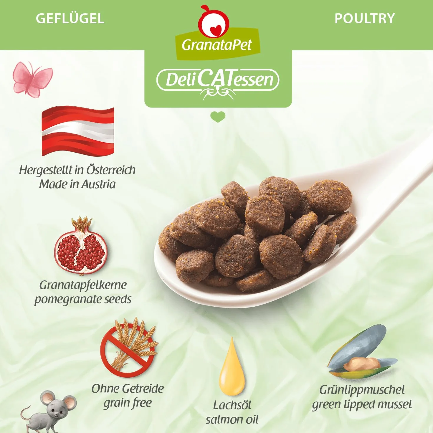 GranataPet Delicatessen - Alimento seco para Gatos, Comida para Gatos, pienso Completo sin Cereales y sin azúcares añadidos, 9 kg